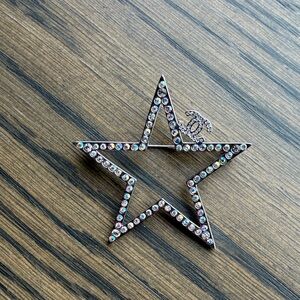 Star Brooch with Iridescent Stones